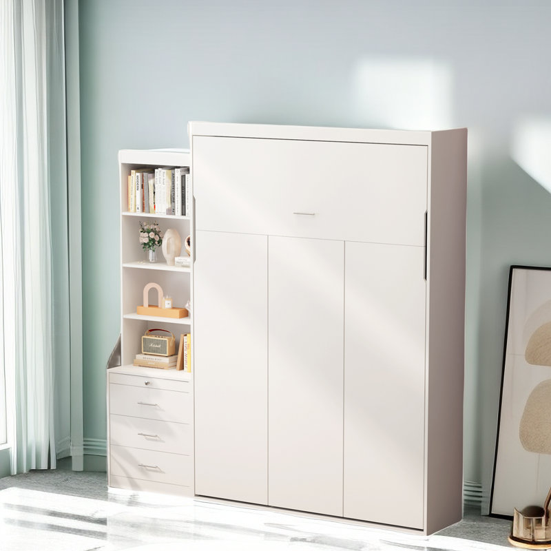 Hokku Designs Gricell Full Size Vertical Murphy Bed with Shelf and